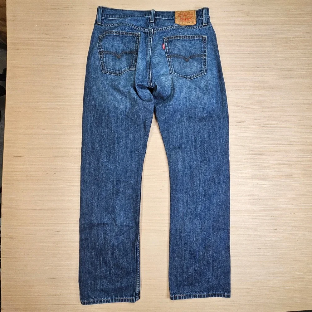 Y2K Levi's 514 Slim Straight Jeans Mens 34x34 Blue Denim Cotton Casual Classic